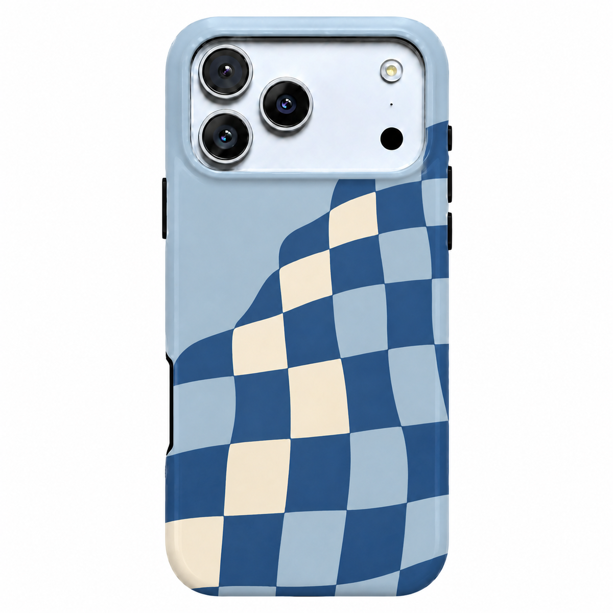 Blue Check Wave | Wavy Checkerboard Phone Case