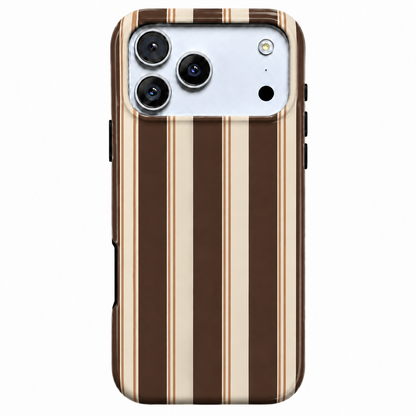 Cocoa Lines | Brown Retro Stripe Phone Case
