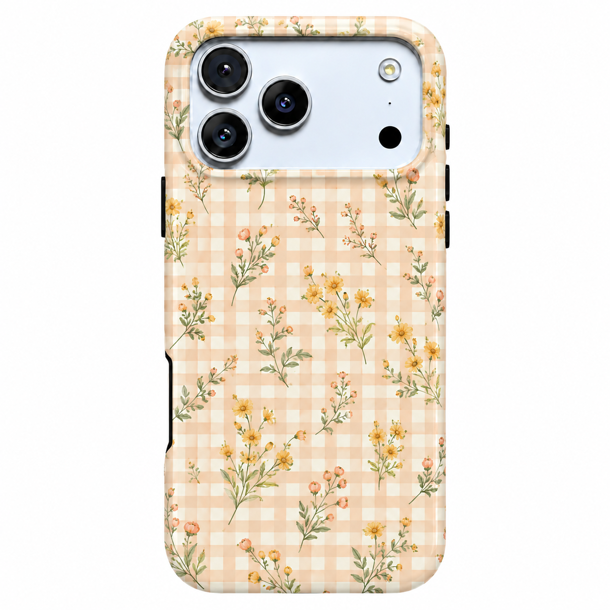 Peach Picnic | Gingham Floral Phone Case