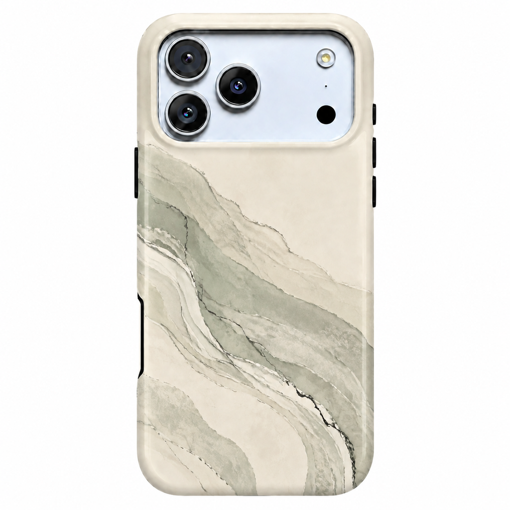 Sage Drift | Cream & Green Marble Phone Case