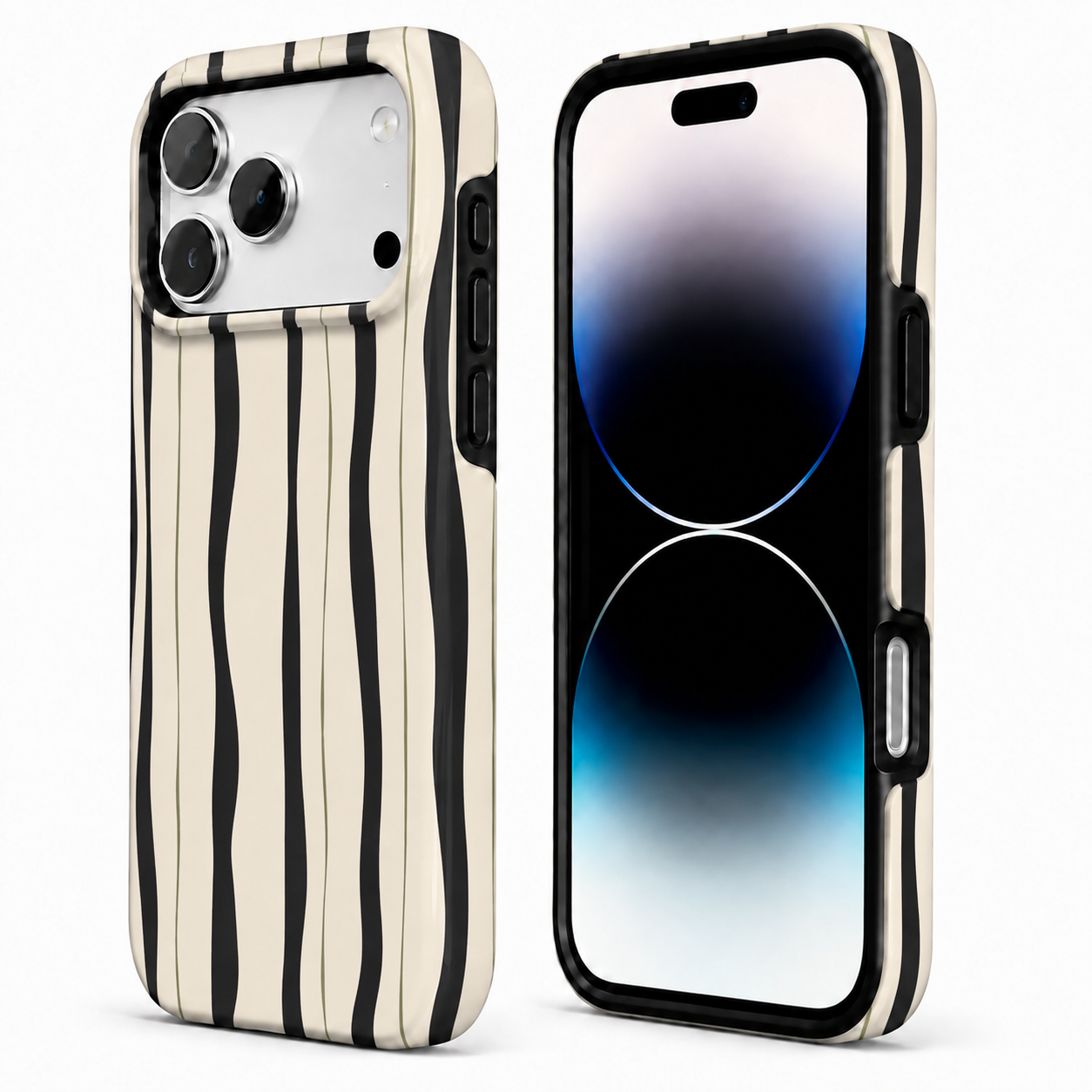 Inkline | Black & Cream Stripe Phone Case