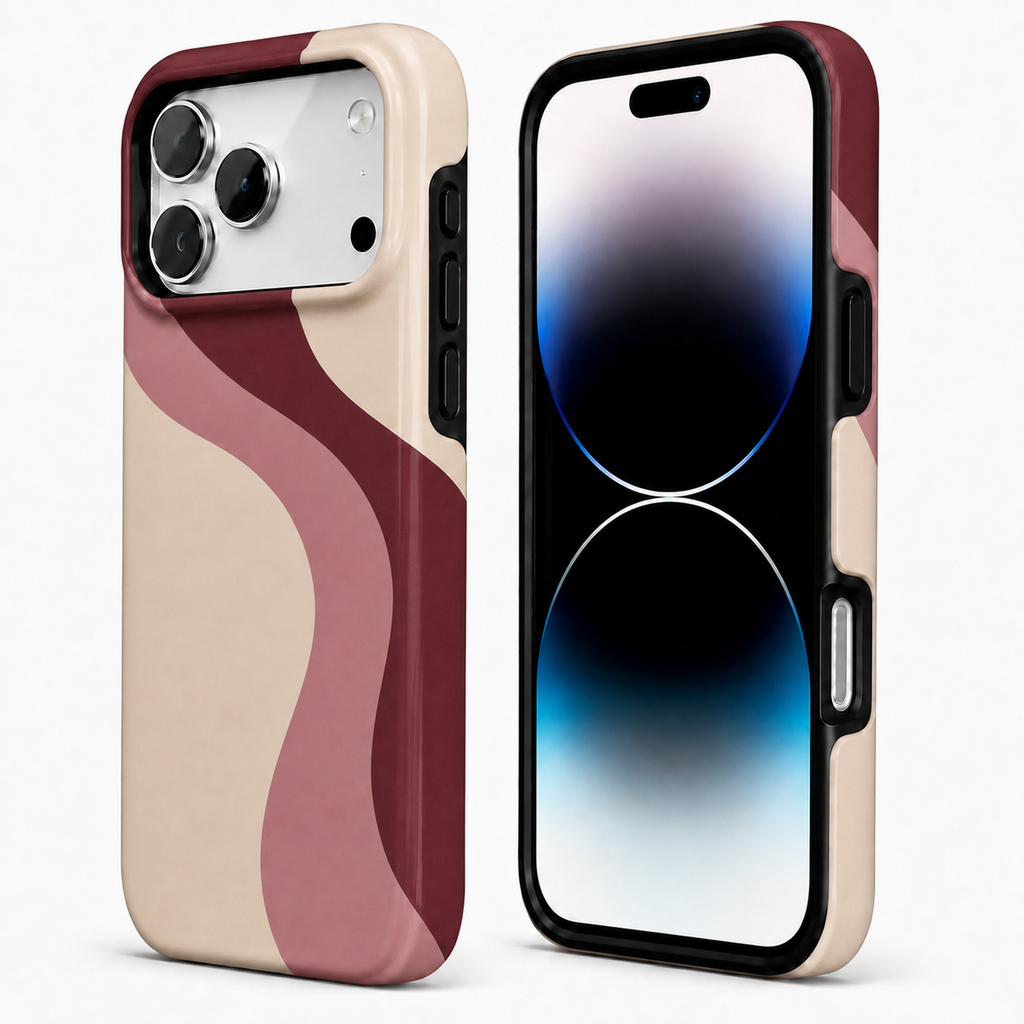 Merlot Flow | Burgundy Retro Wave Phone Case