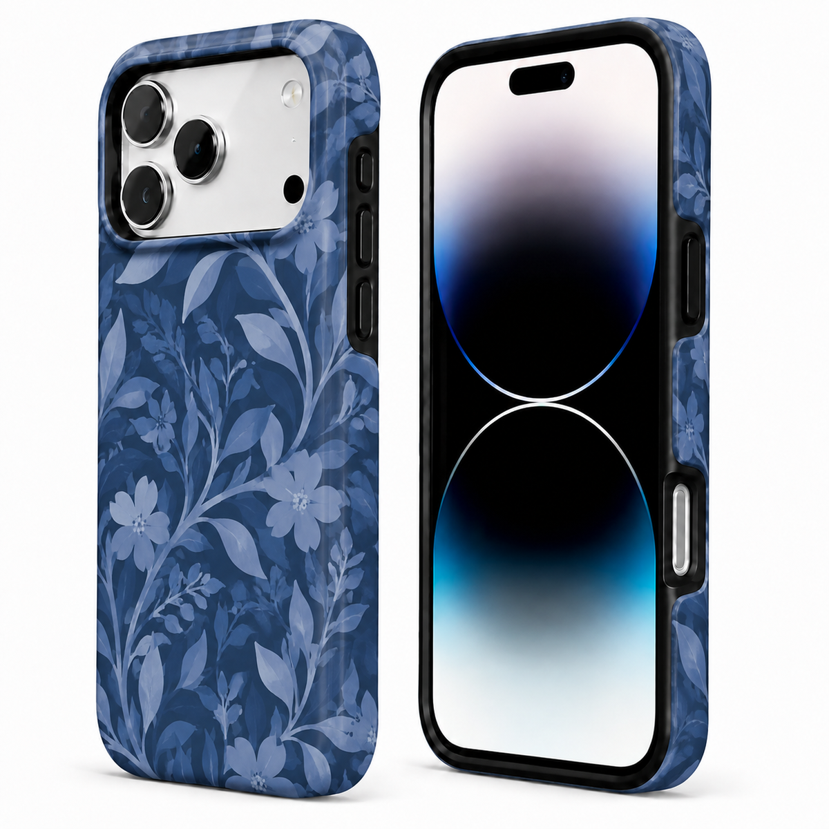 Midnight Petals | Blue Watercolor Floral Phone Case