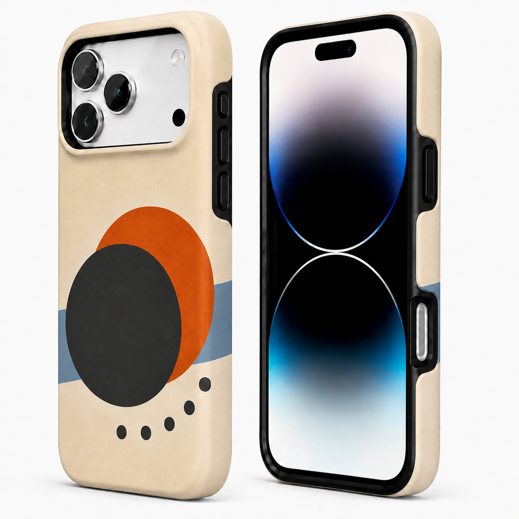 Solar Pair | Orange & Black Abstract Phone Case