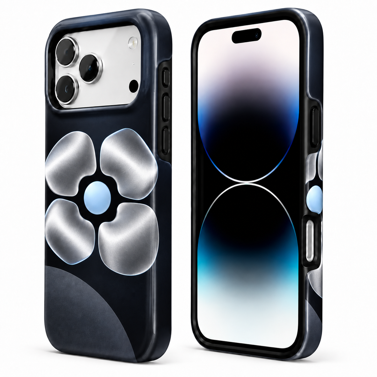Chrome Bloom | Metallic Floral Phone Case