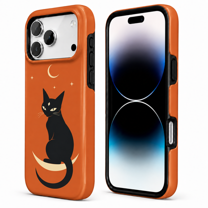 Crescent Cat | Black Cat Halloween Phone Case