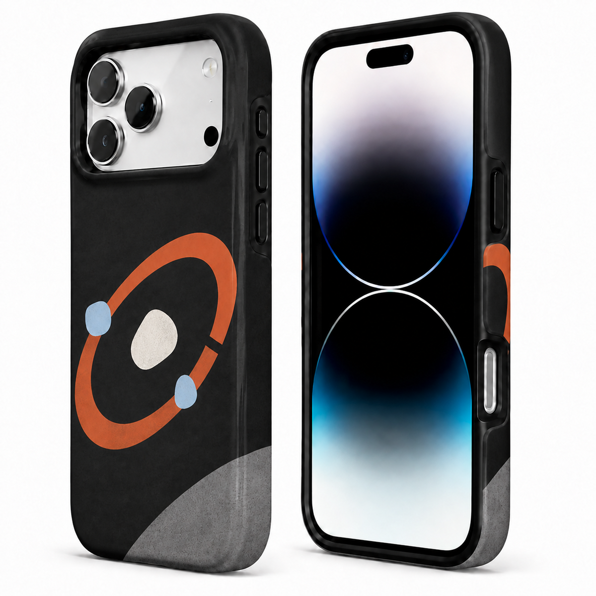 Signal Orbit | Black Abstract Phone Case