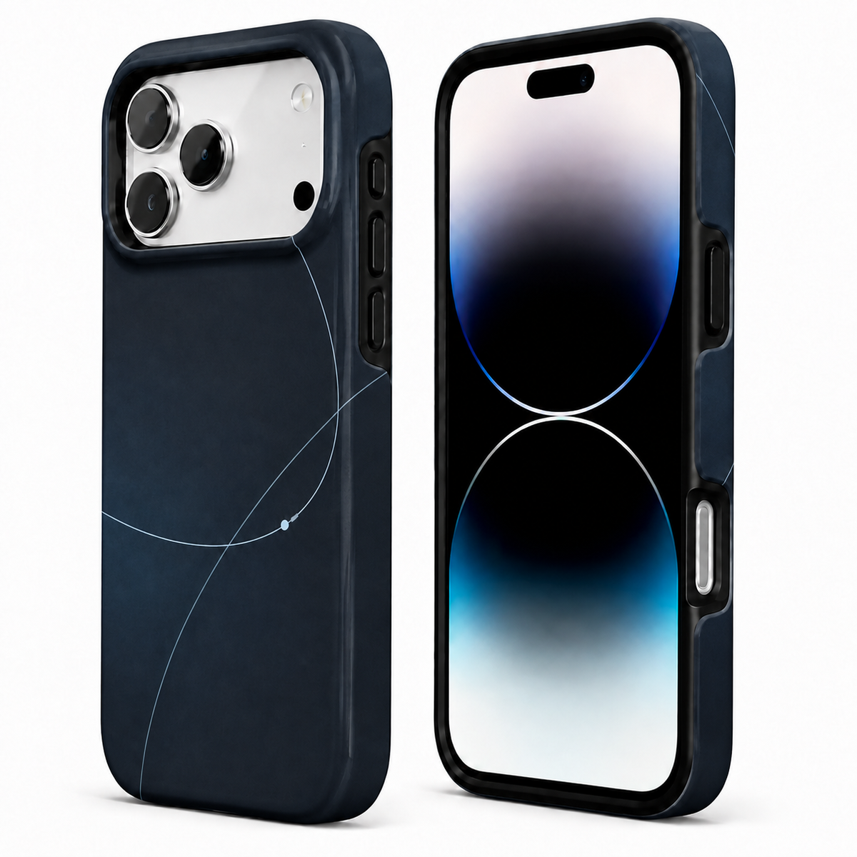Midnight Orbit | Navy Minimal Line Phone Case