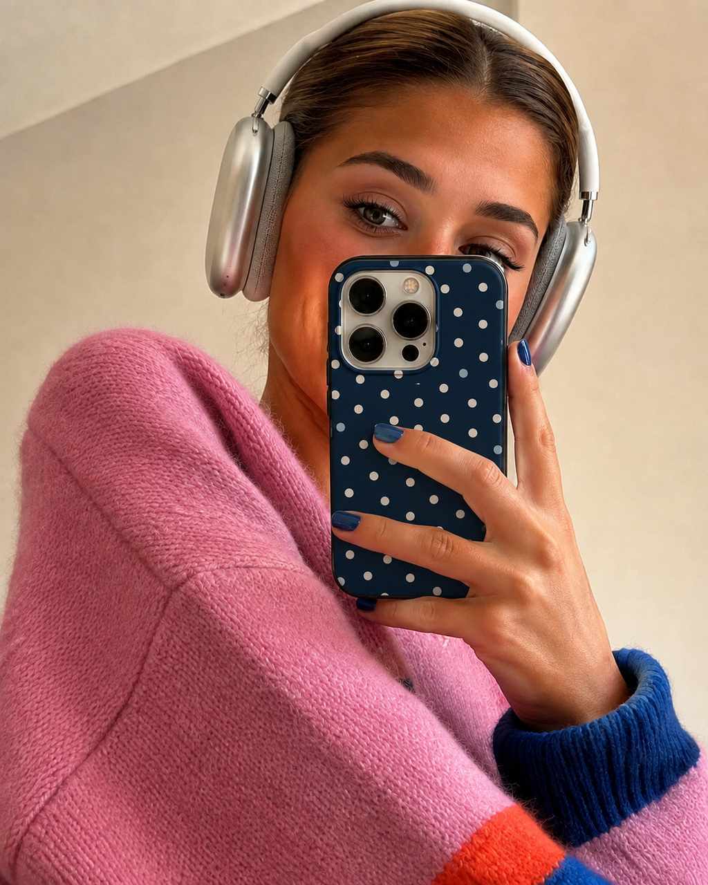 After Dark Dots | Navy Polka Dot Phone Case