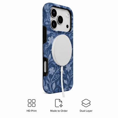Midnight Petals | Blue Watercolor Floral Phone Case