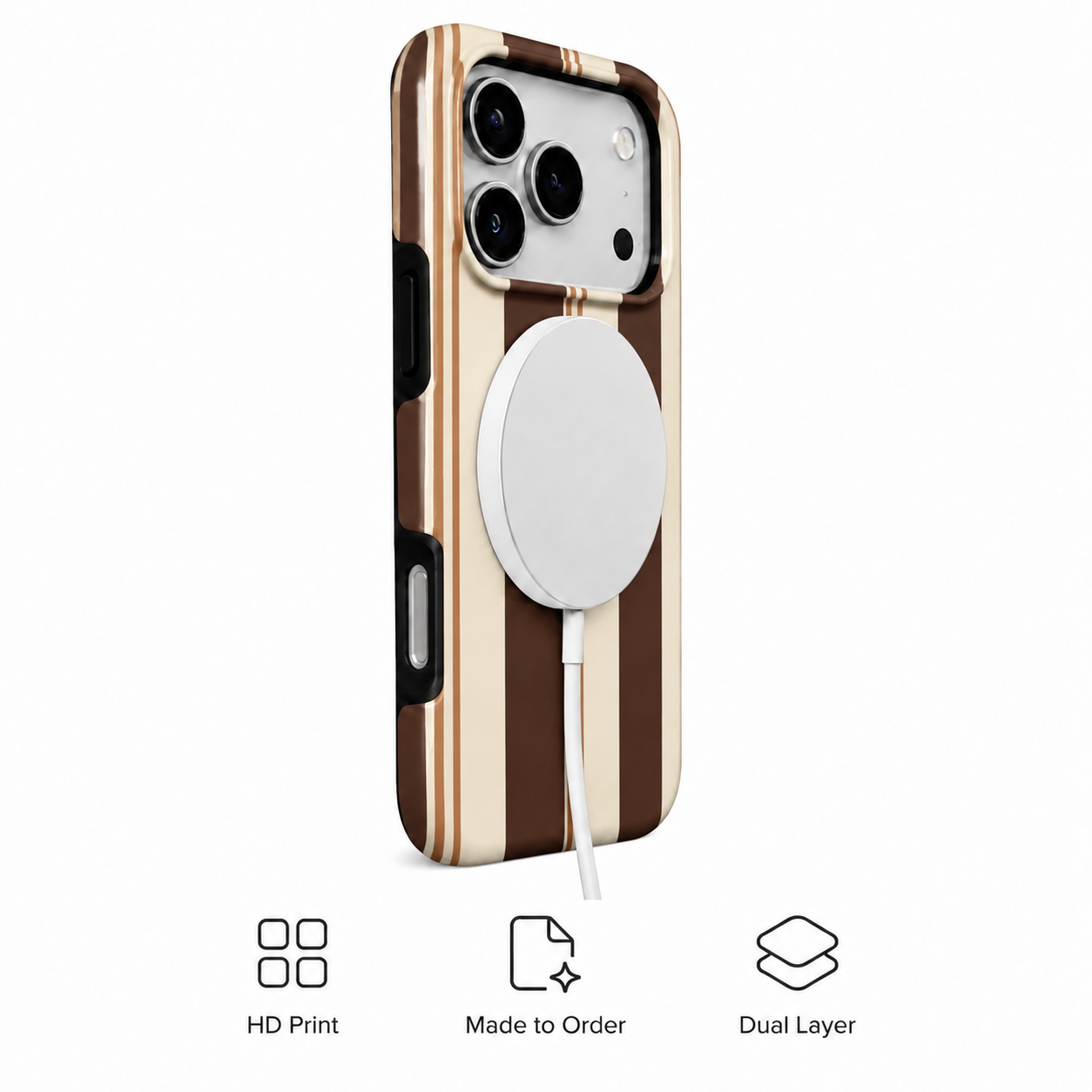 Cocoa Lines | Brown Retro Stripe Phone Case