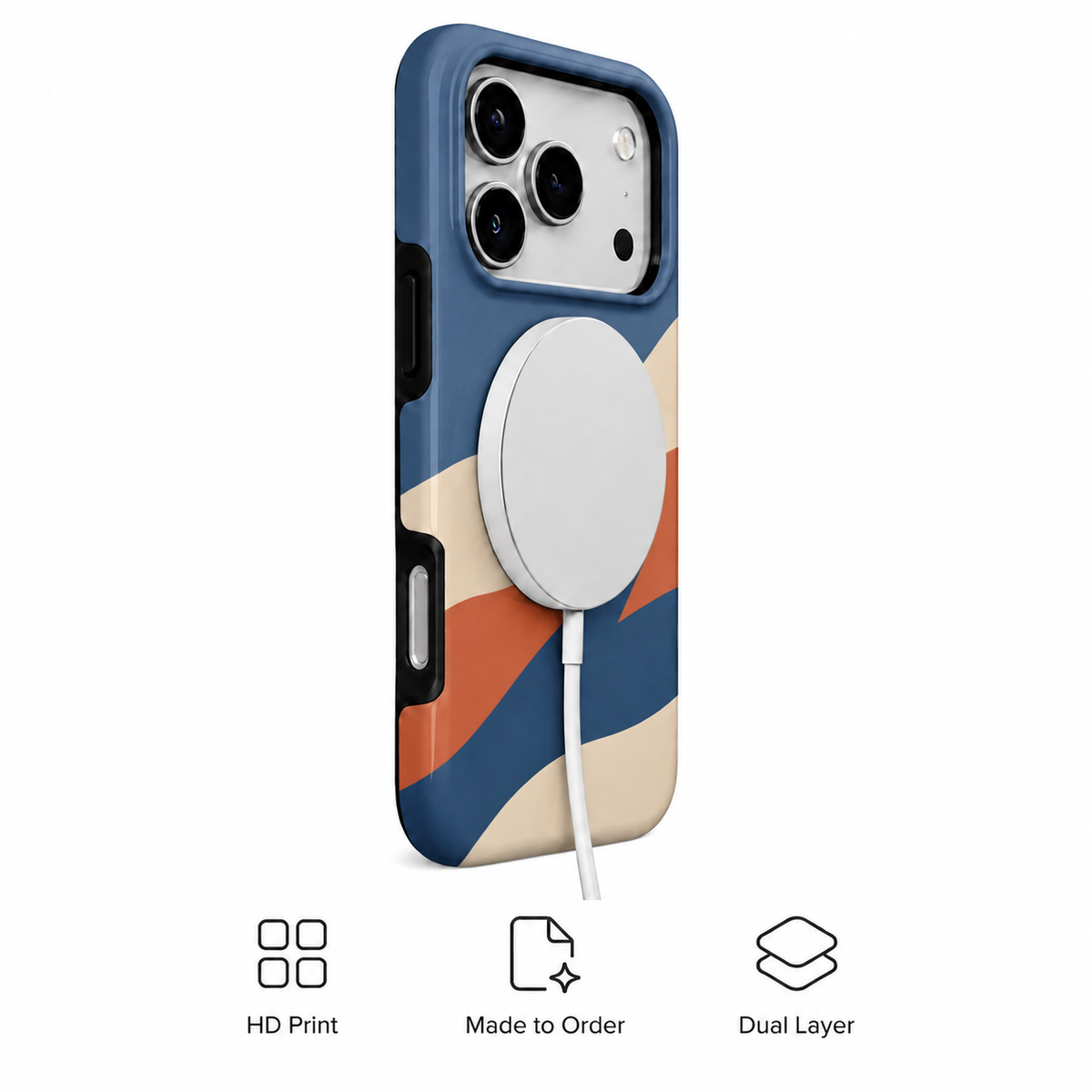 Coastal Current | Blue & Orange Wave Phone Case