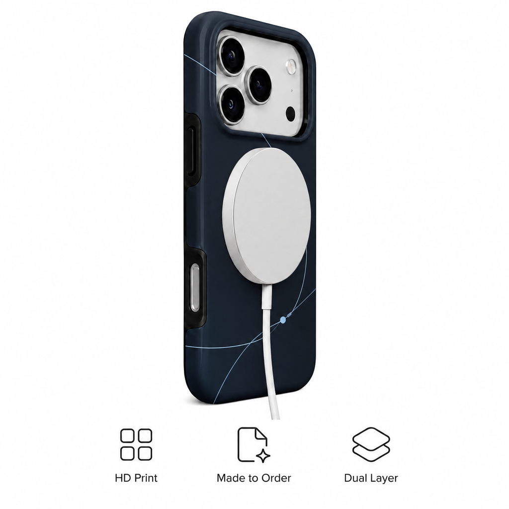 Midnight Orbit | Navy Minimal Line Phone Case