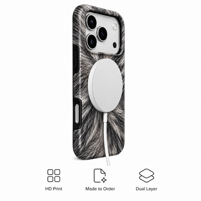 Wolf Whorl | Silver Fur-Print Phone Case