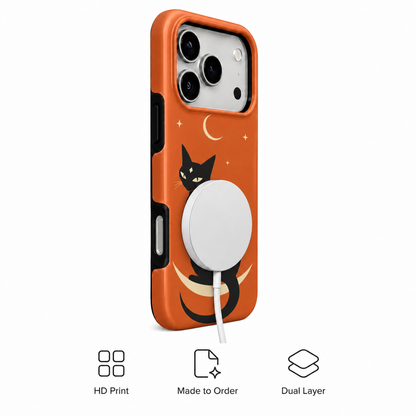 Crescent Cat | Black Cat Halloween Phone Case