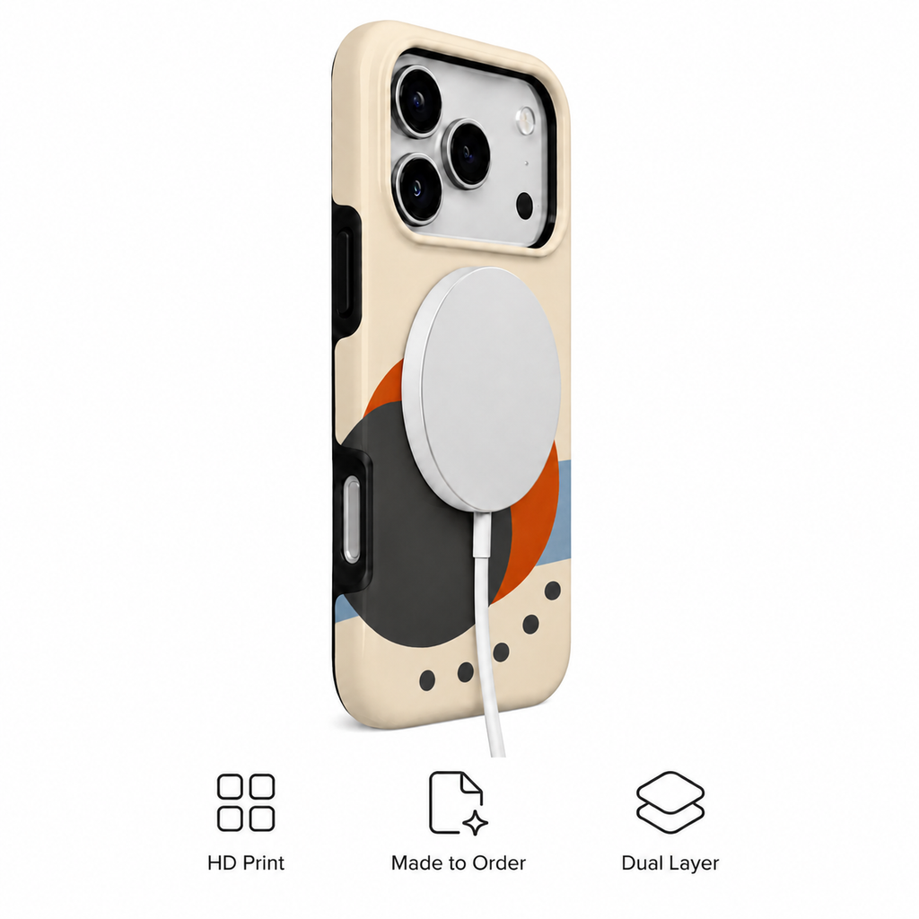Solar Pair | Orange & Black Abstract Phone Case