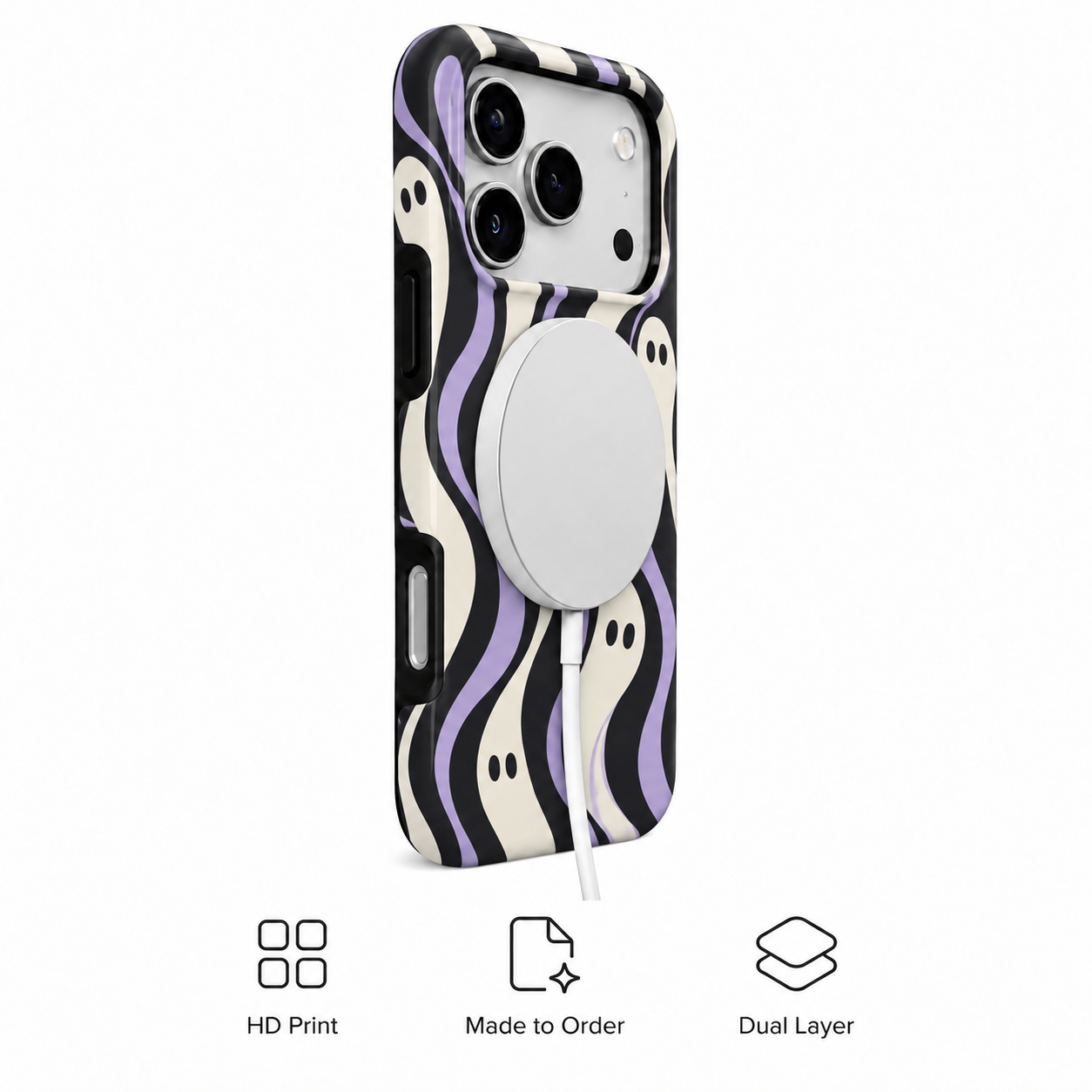 Wavy Spirits | Purple Ghost Phone Case