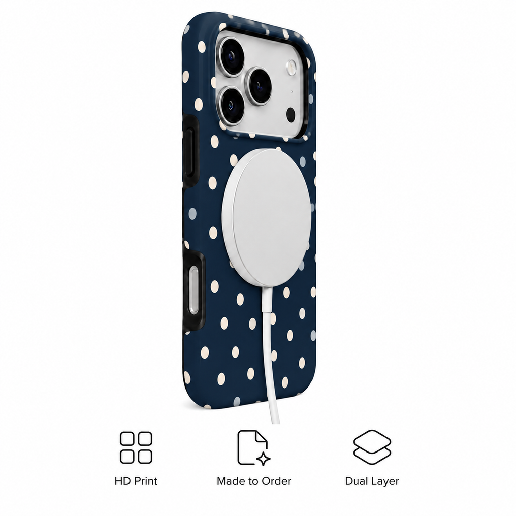 After Dark Dots | Navy Polka Dot Phone Case