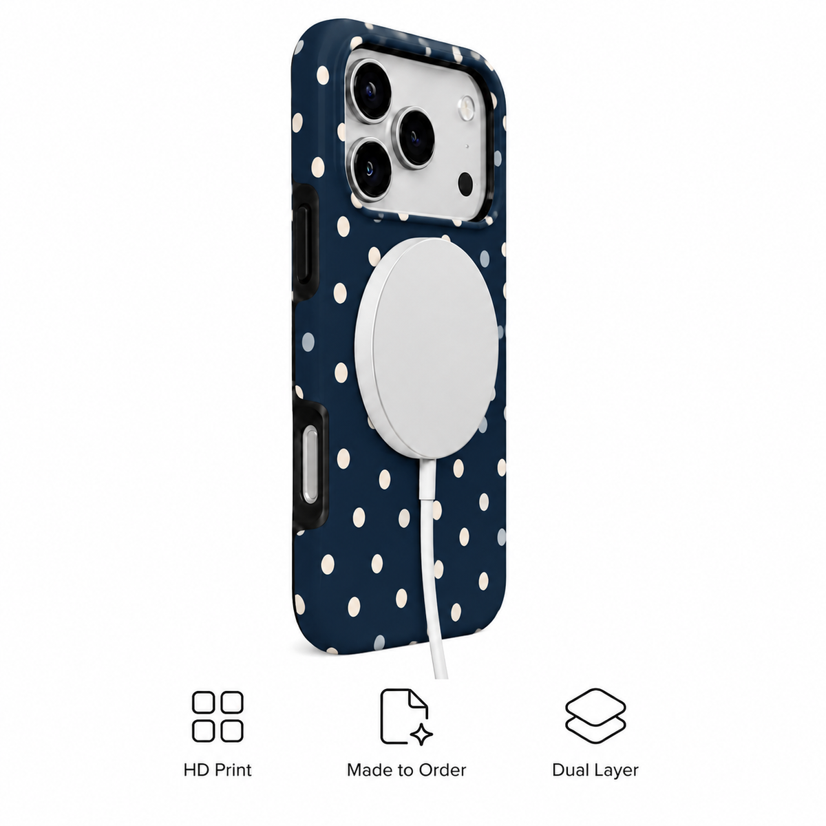 After Dark Dots | Navy Polka Dot Phone Case