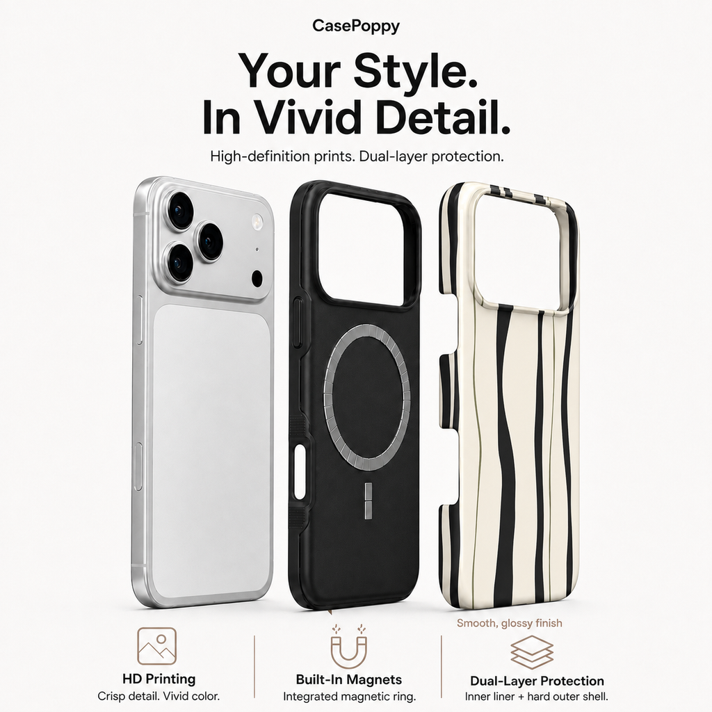 Inkline | Black & Cream Stripe Phone Case