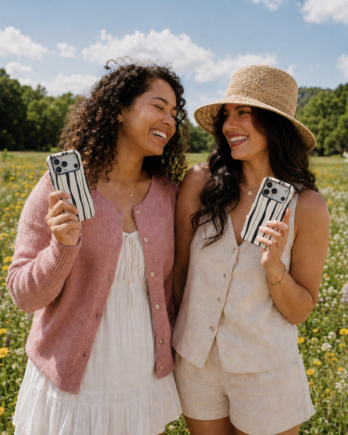 Inkline | Black & Cream Stripe Phone Case