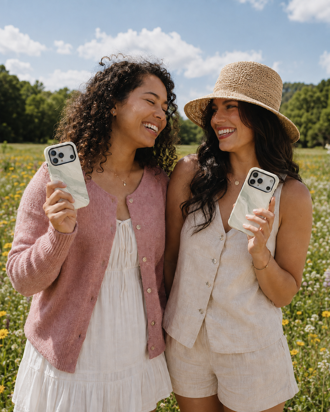Sage Drift | Cream & Green Marble Phone Case