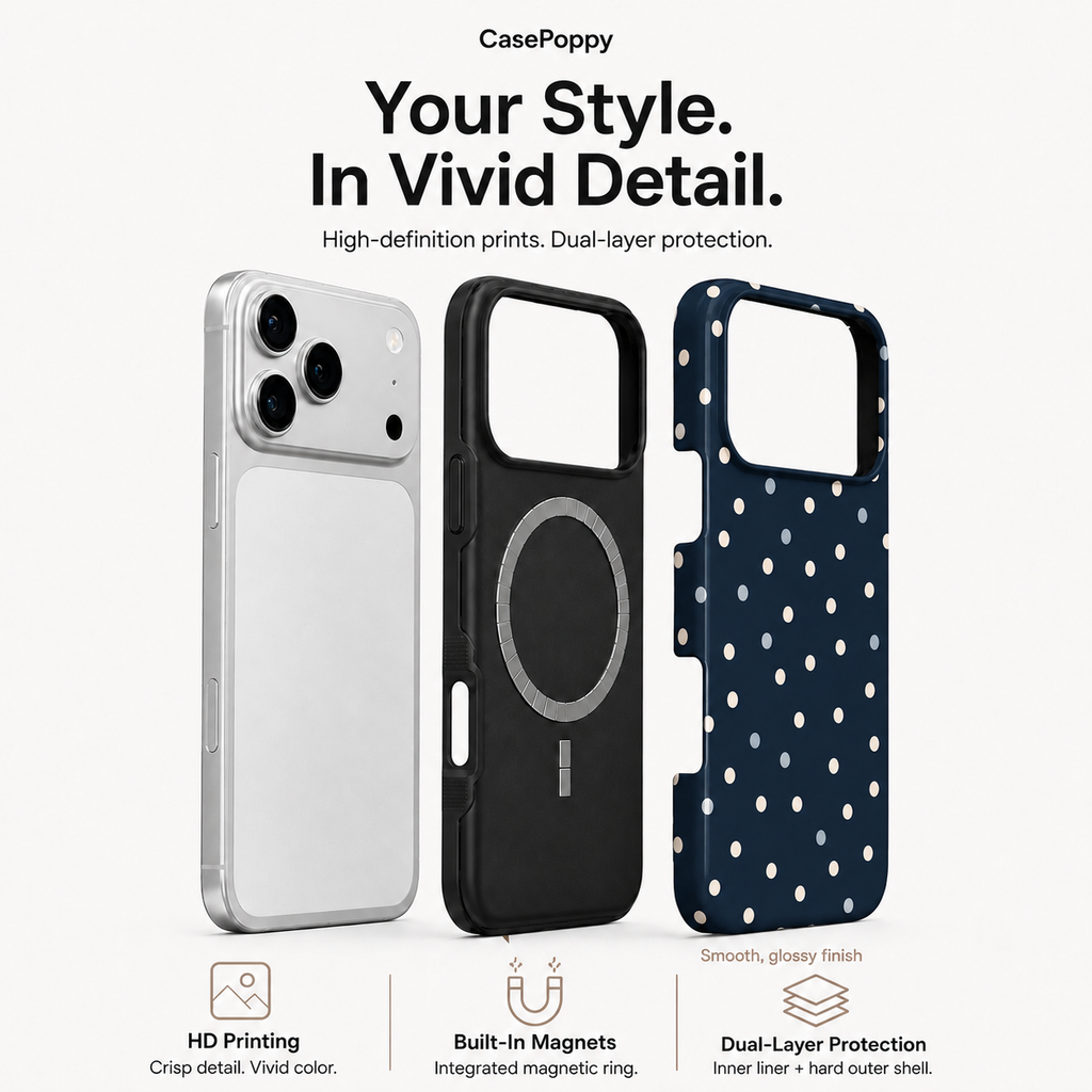 After Dark Dots | Navy Polka Dot Phone Case