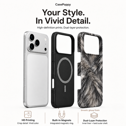 Wolf Whorl | Silver Fur-Print Phone Case
