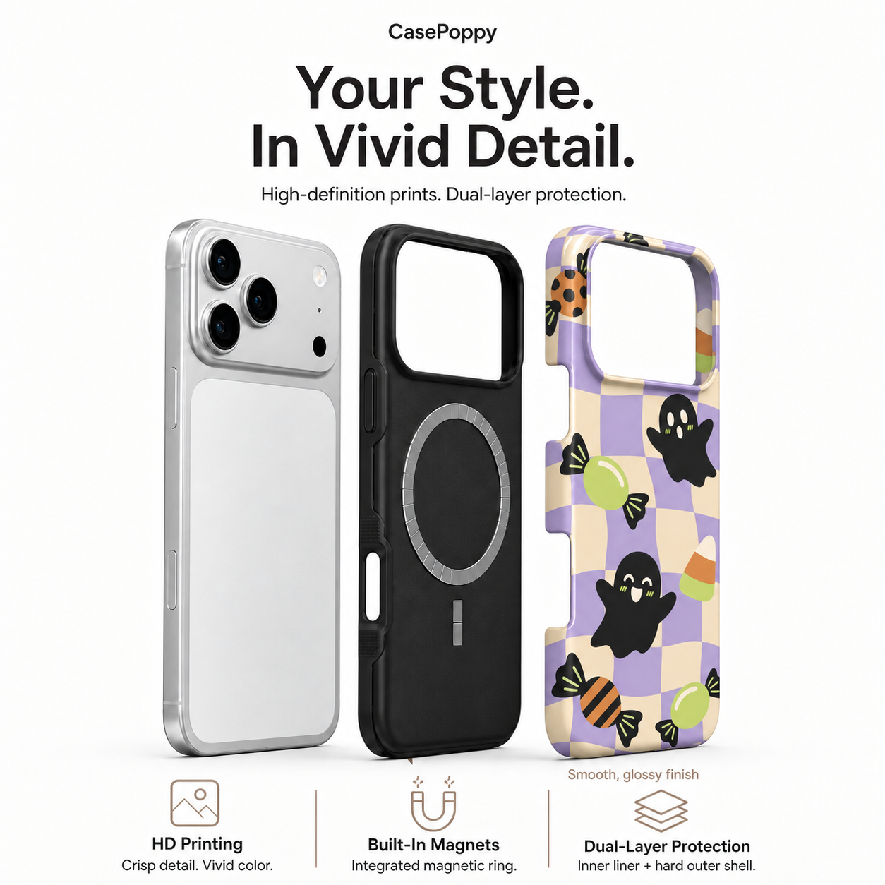 Candy Haunt | Checkerboard Ghost Phone Case