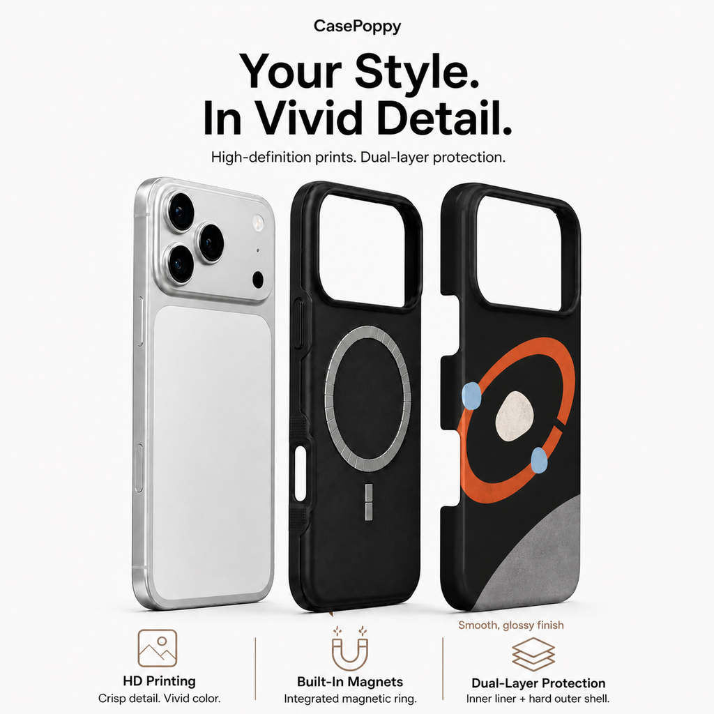 Signal Orbit | Black Abstract Phone Case