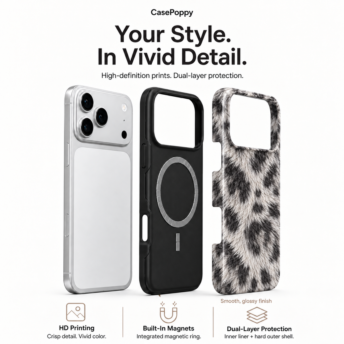 Shadow Pelt | Monochrome Shag Phone Case