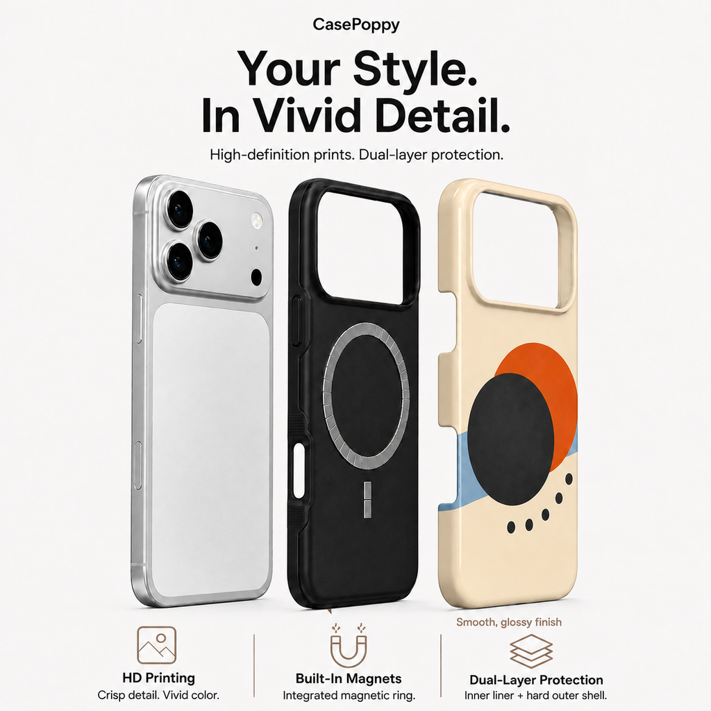 Solar Pair | Orange & Black Abstract Phone Case