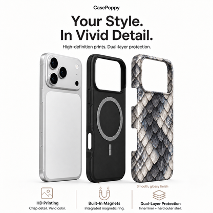 Silver Plume | Layered Scale Phone Case