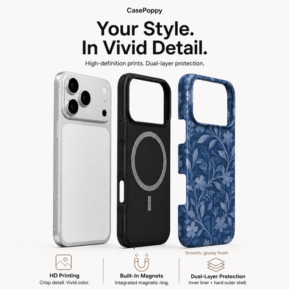 Midnight Petals | Blue Watercolor Floral Phone Case