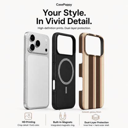 Cocoa Lines | Brown Retro Stripe Phone Case