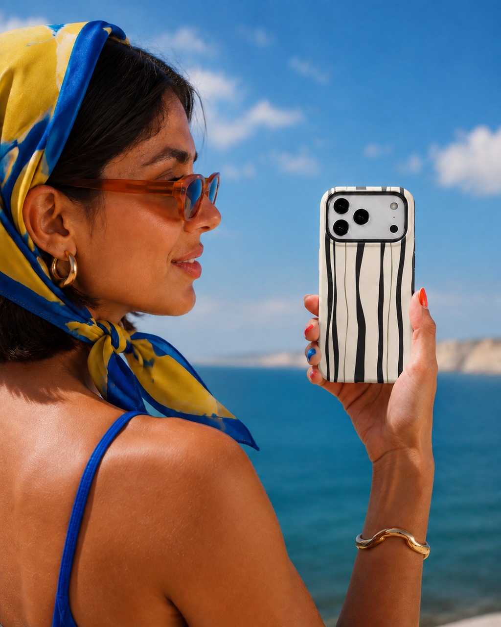 Inkline | Black & Cream Stripe Phone Case