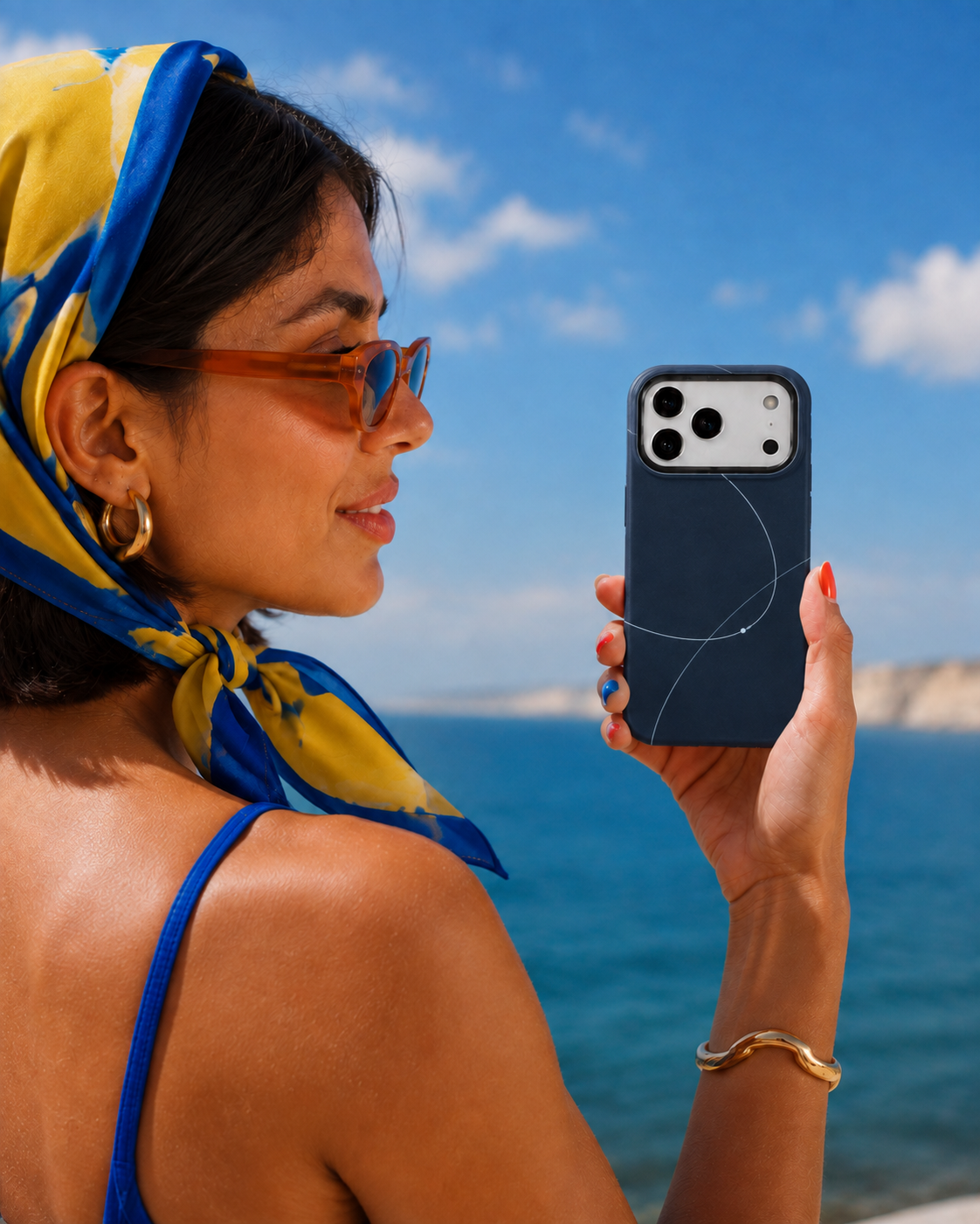 Midnight Orbit | Navy Minimal Line Phone Case