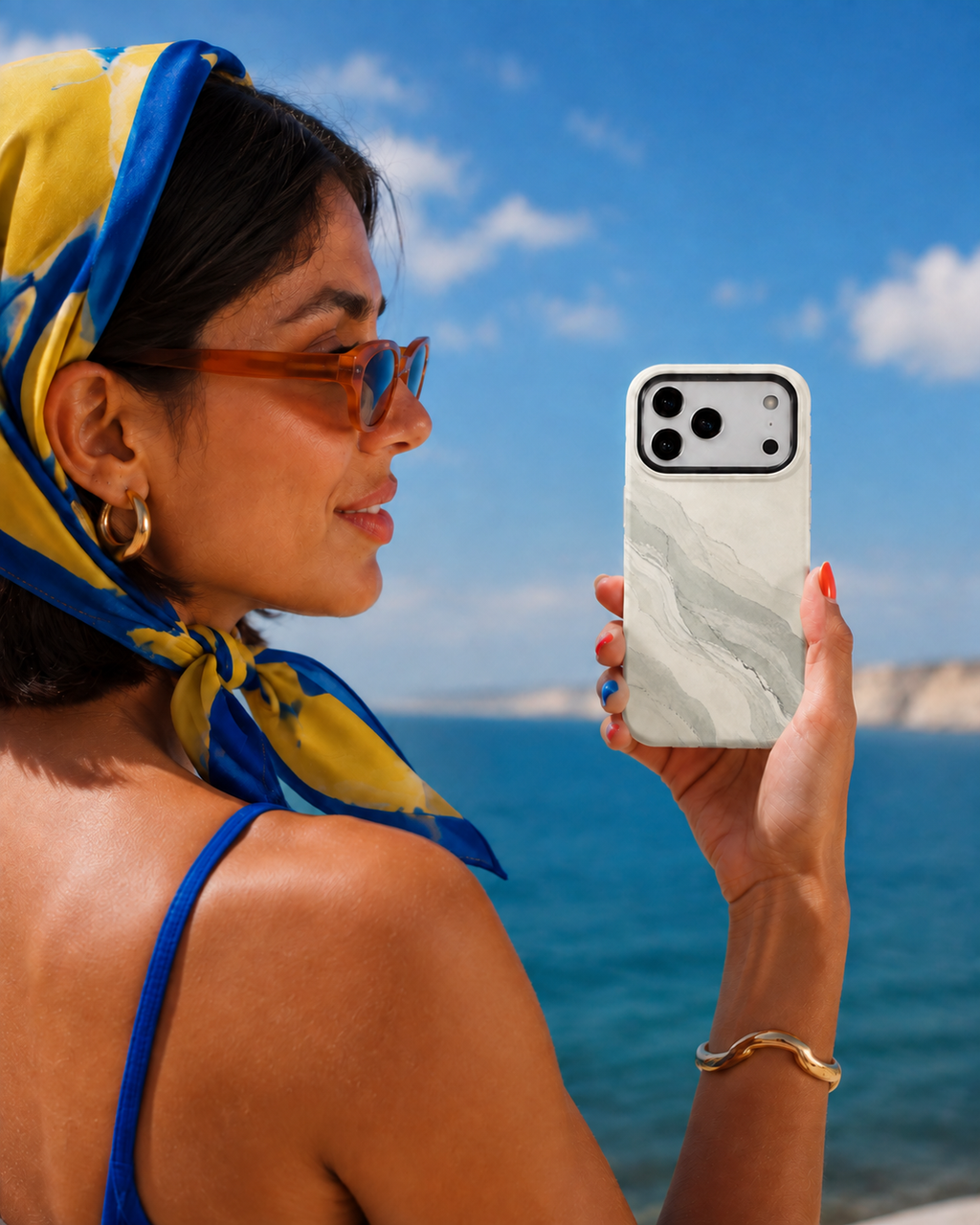 Sage Drift | Cream & Green Marble Phone Case