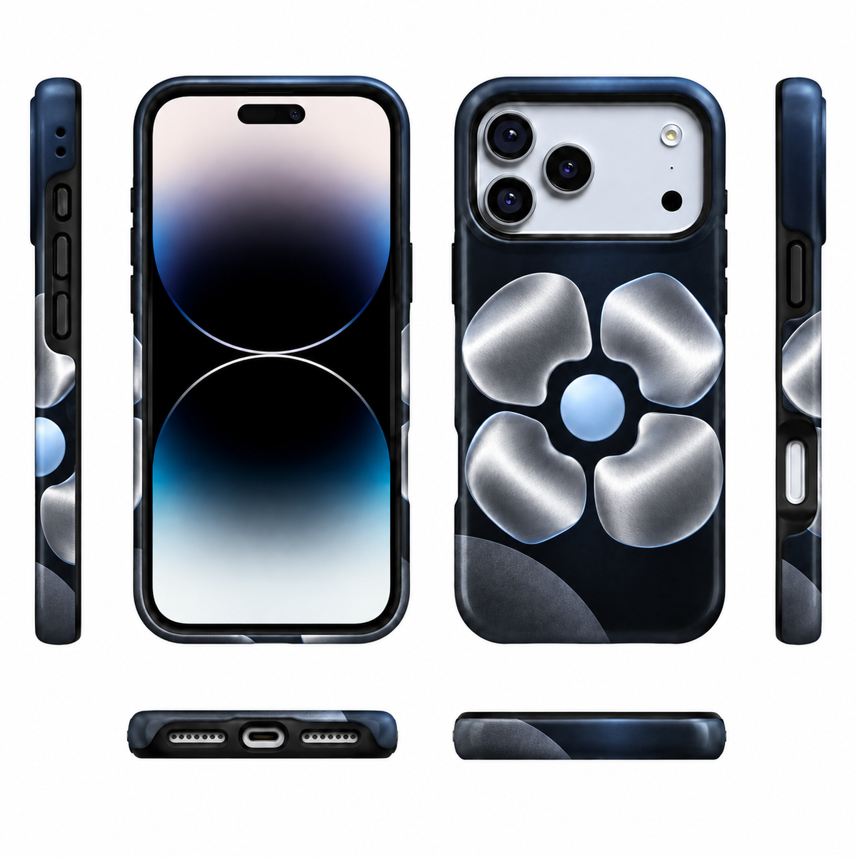 Chrome Bloom | Metallic Floral Phone Case
