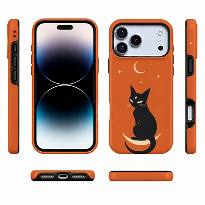Crescent Cat | Black Cat Halloween Phone Case