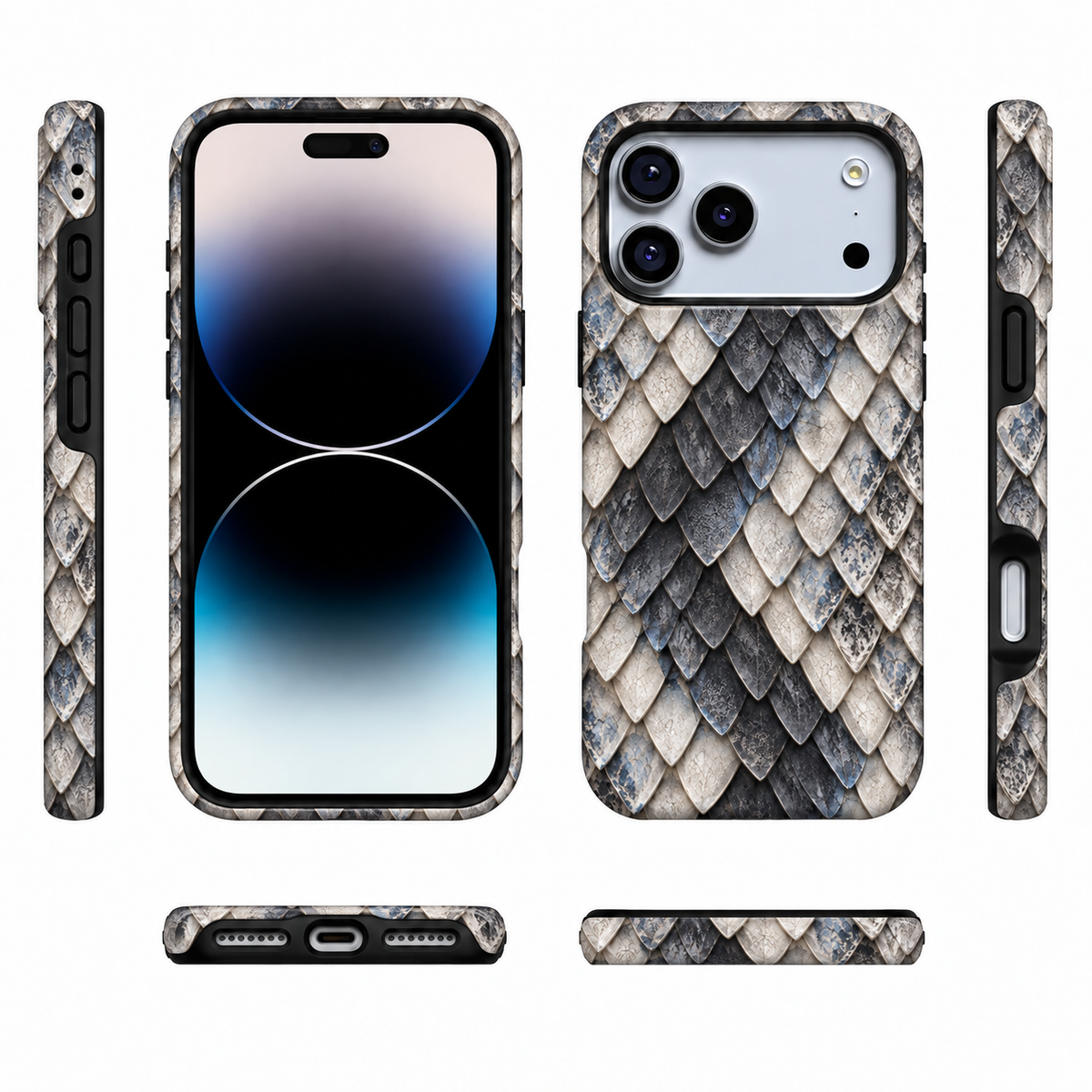 Silver Plume | Layered Scale Phone Case