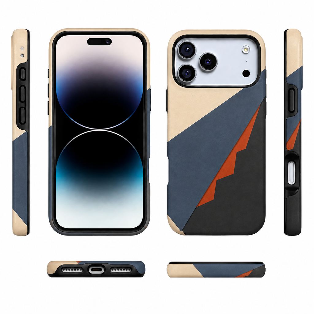 Cut Through | Navy Geometric Phone Case