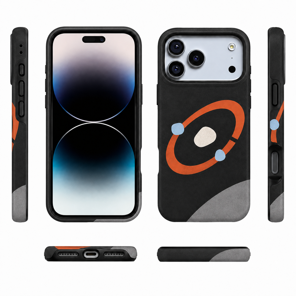 Signal Orbit | Black Abstract Phone Case