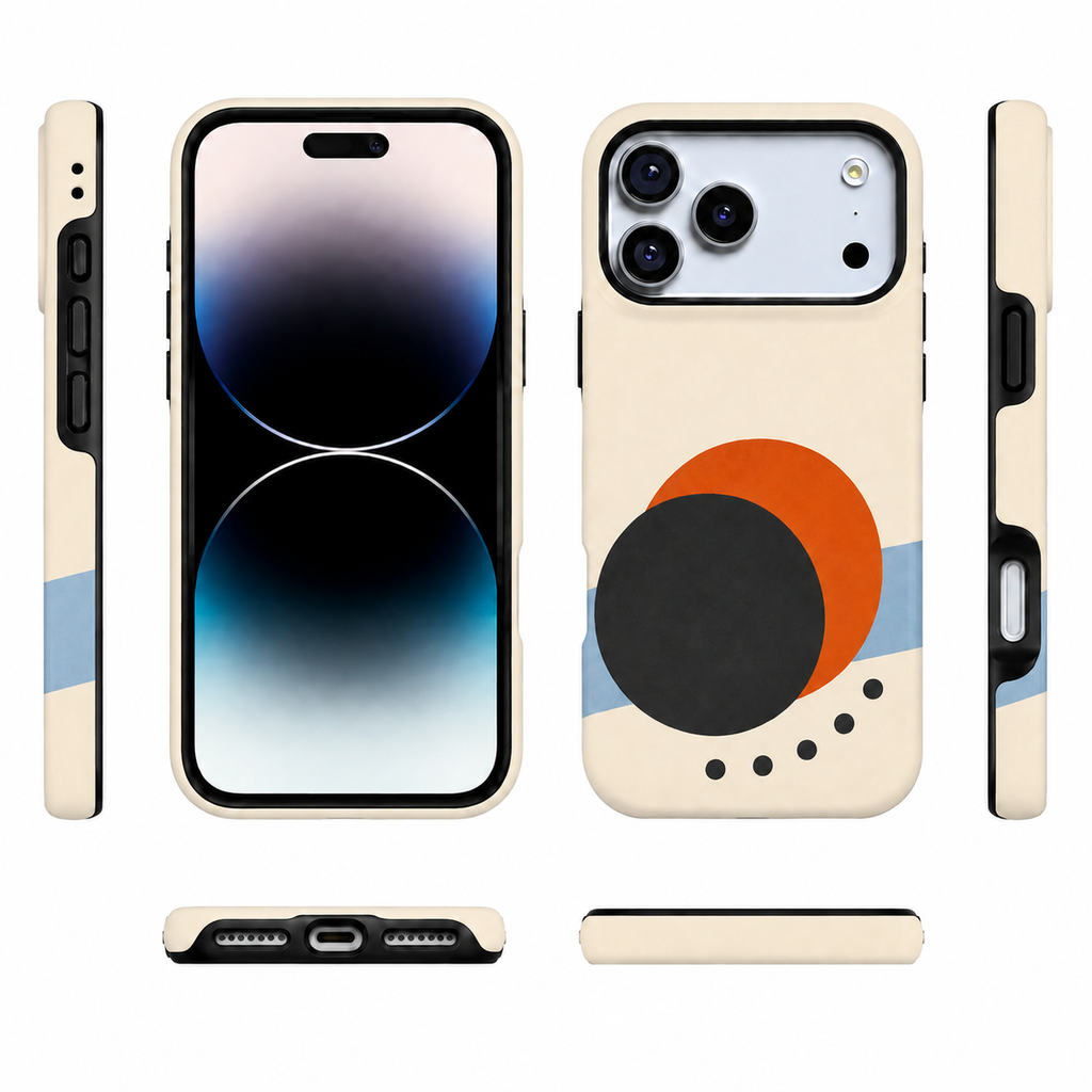 Solar Pair | Orange & Black Abstract Phone Case