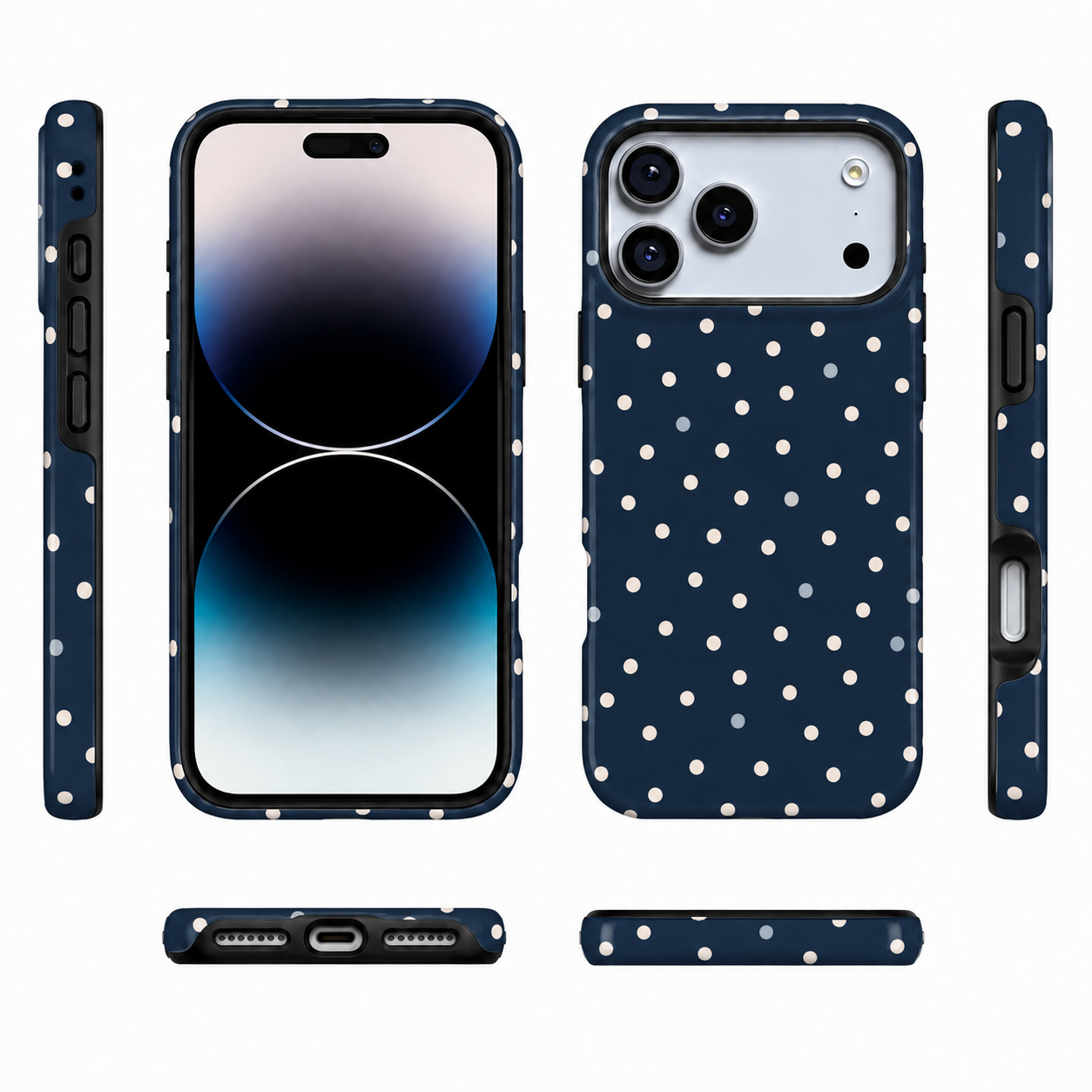 After Dark Dots | Navy Polka Dot Phone Case