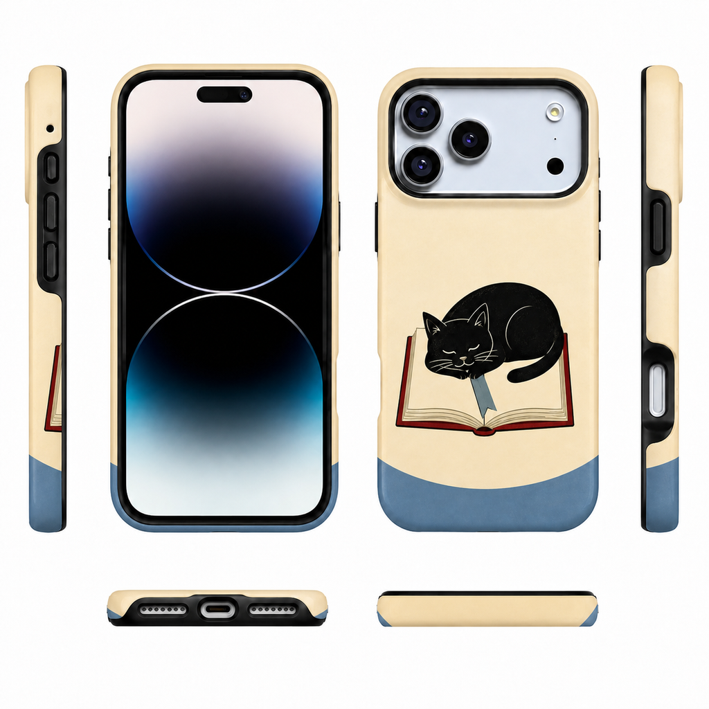 Book Nap | Black Cat Reading Phone Case
