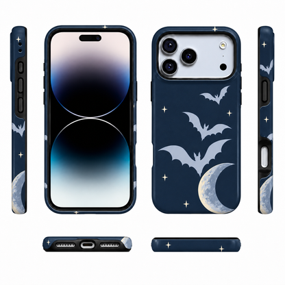 Midnight Flight | Moon & Bats Phone Case