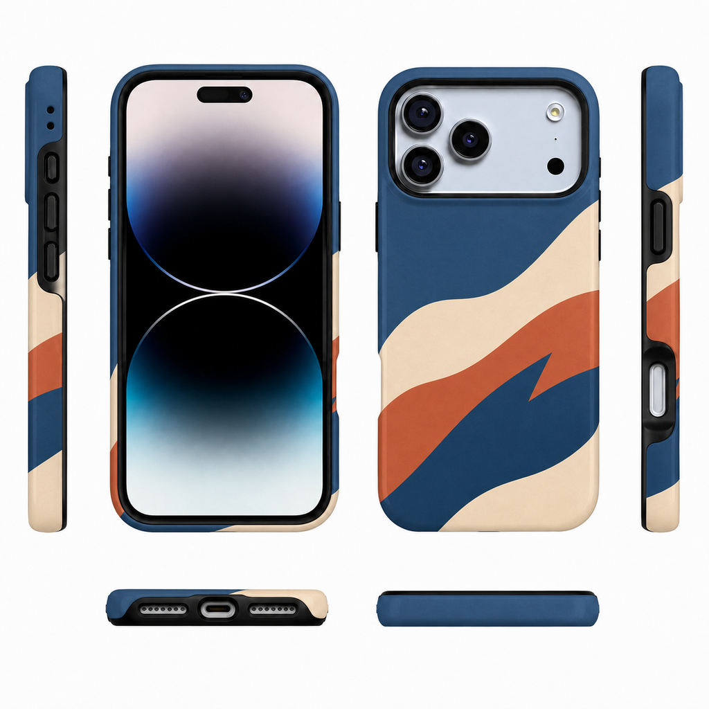 Coastal Current | Blue & Orange Wave Phone Case