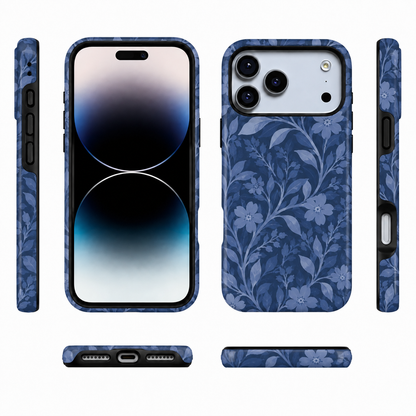 Midnight Petals | Blue Watercolor Floral Phone Case