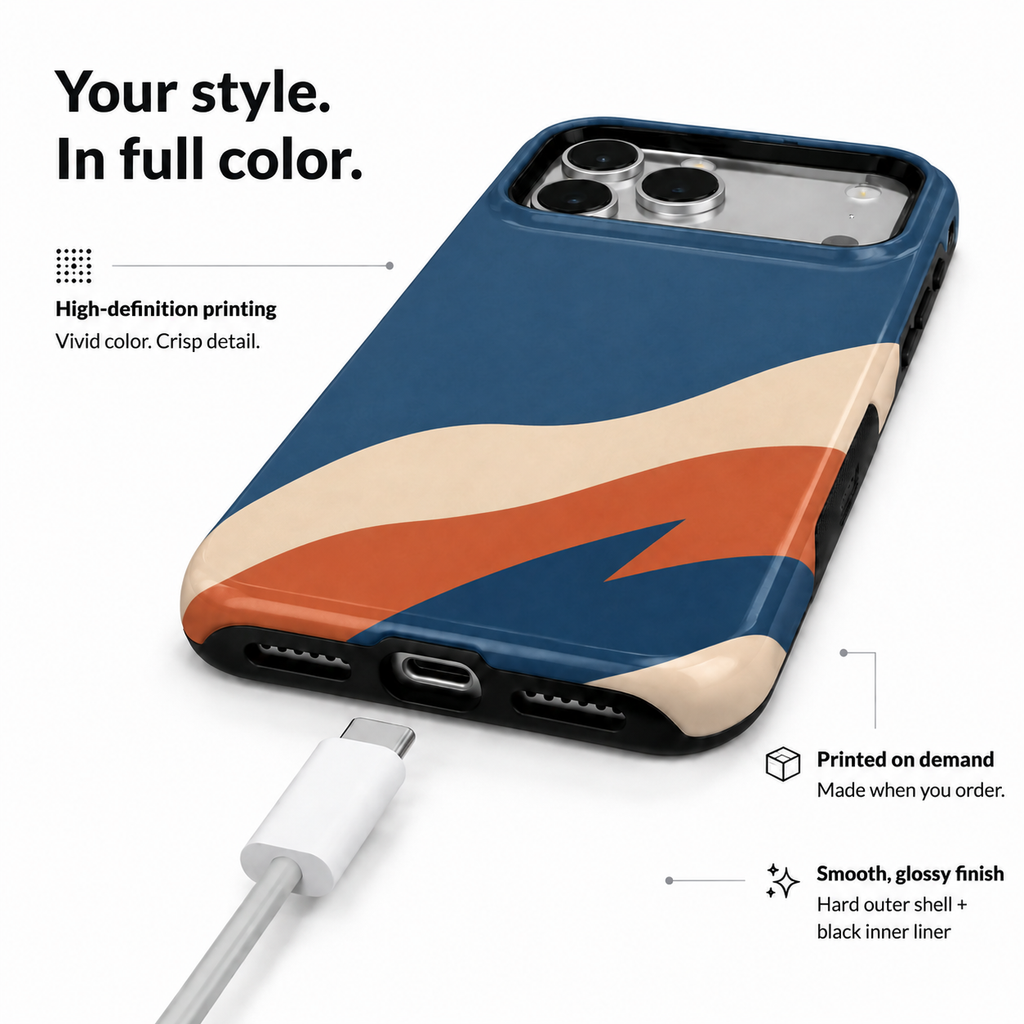 Coastal Current | Blue & Orange Wave Phone Case